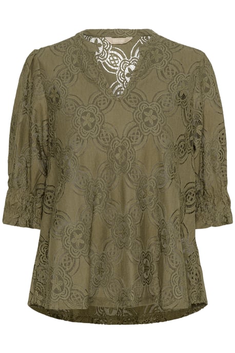 Blouse met lange mouwen Relaxed fit Dusky Green - Image 4