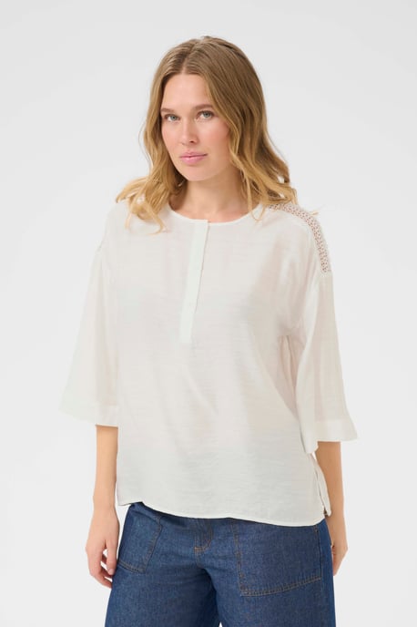 Blouse met lange mouwen Loose fit Chalk - Image 3