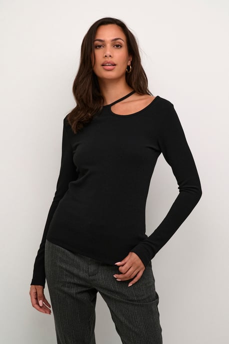 Blouse met lange mouwen Slim fit Black Deep - Image 2