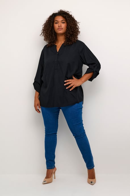 Blouse met lange mouwen Regular fit Black - Image 1