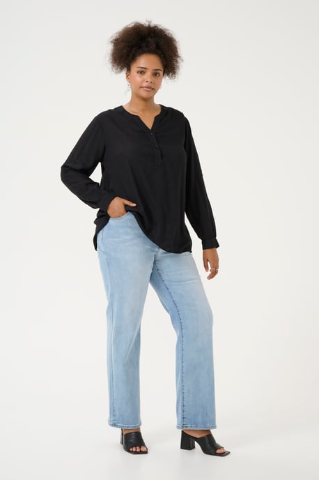 Blouse met lange mouwen Regular fit Black - Image 2