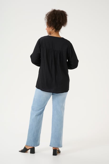 Blouse met lange mouwen Regular fit Black - Image 3