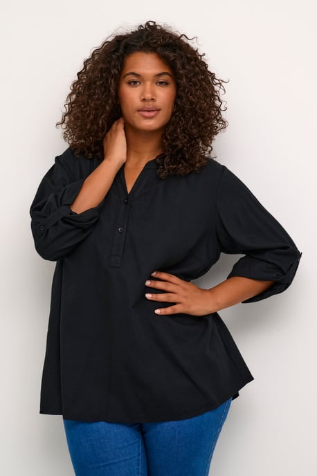 Blouse met lange mouwen Regular fit Black - Image 4