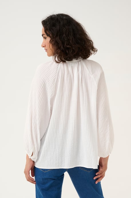 Blouse met lange mouwen Loose fit Chalk white - Image 3