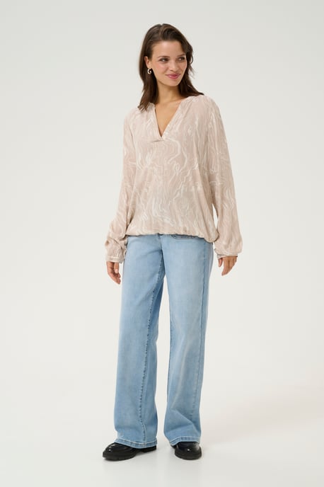 Blouse met lange mouwen Regular fit Feather Gray,Chalk Print grey white - Image 1