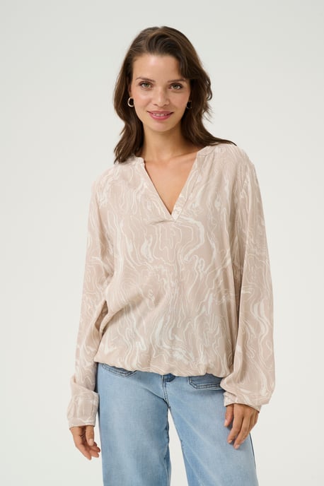Blouse met lange mouwen Regular fit Feather Gray,Chalk Print grey white - Image 3
