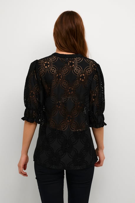 Blouse met lange mouwen Relaxed fit Blac - Image 5