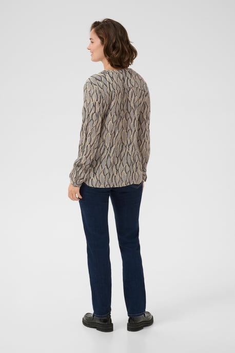 Blouse met lange mouwen Regular fit Grey/Black Graphic Simili grey - Image 2
