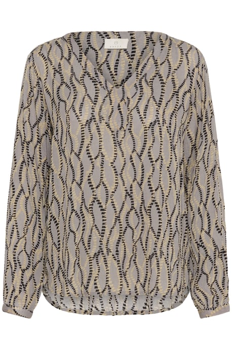 Blouse met lange mouwen Regular fit Grey/Black Graphic Simili grey - Image 4