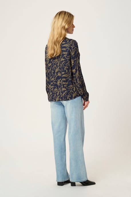 Blouse met lange mouwen Regular fit Brindle/Midnight Doodle Print - Image 3