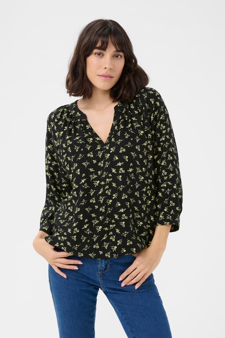 Blouse met lange mouwen Loose fit Black/Green Lettuce Ditzy black green - Image 3
