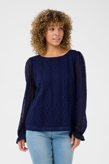 Blouse met lange mouwen Regular fit Ocean Cavern dark blue - Image 3