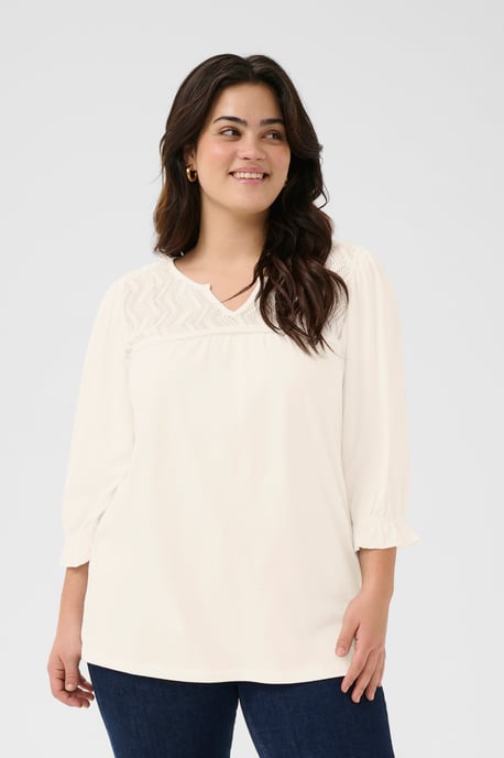 Blouse met lange mouwen Regular fit Chalk white - Image 3