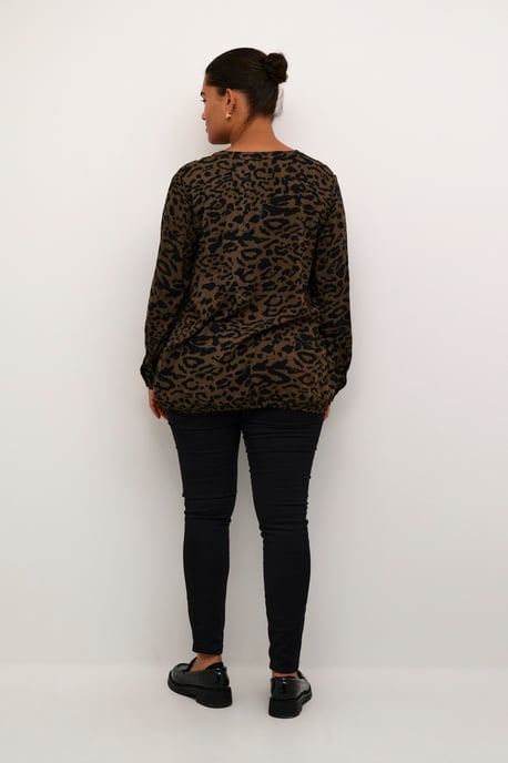Blouse met lange mouwen Regular fit Major Brown_Black Leopard - Image 2