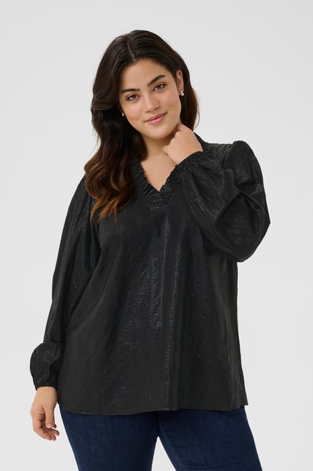 Blouse met lange mouwen Regular fit Black - Image 3