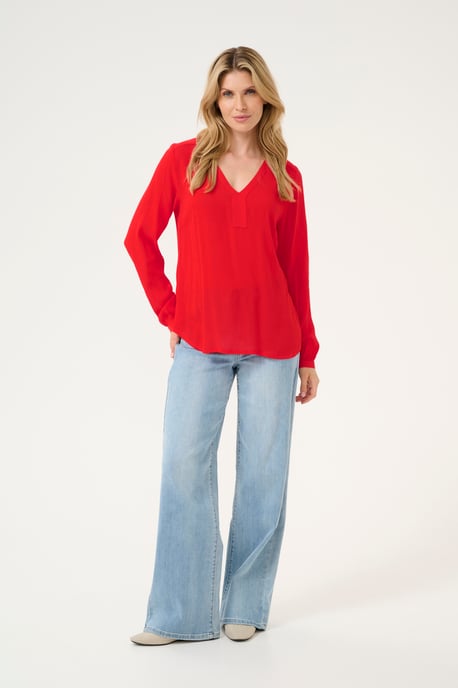 Blouse met lange mouwen Regular fit Fiery Red - Image 2
