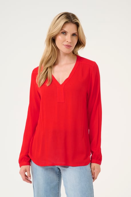 Blouse met lange mouwen Regular fit Fiery Red - Image 4