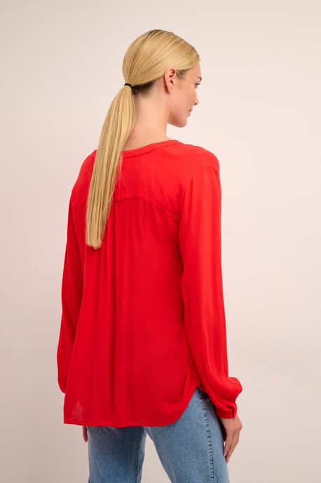 Blouse met lange mouwen Regular fit Fiery Red - Image 5