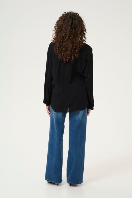 Blouse met lange mouwen Regular fit Black Deep - Image 2