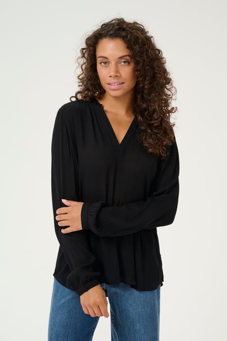 Blouse met lange mouwen Regular fit Black Deep - Image 3