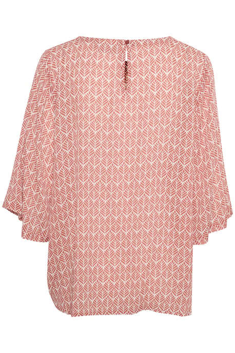 Blouse met lange mouwen Regular fit Dusty red / chalk leaf white red - Image 5