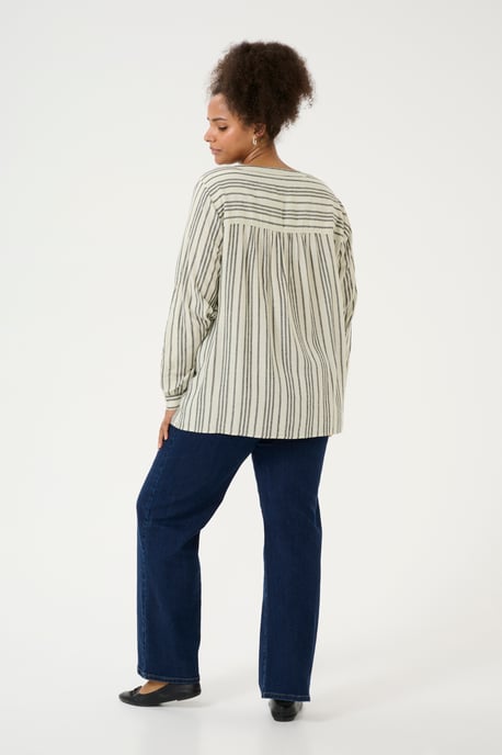 Blouse met lange mouwen Regular fit Moonstruck / Black Stripe beige - Image 4