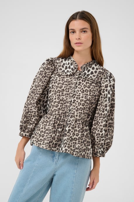 Blouse met lange mouwen Feminine Ulrike print - Simply taupe grey - Image 3