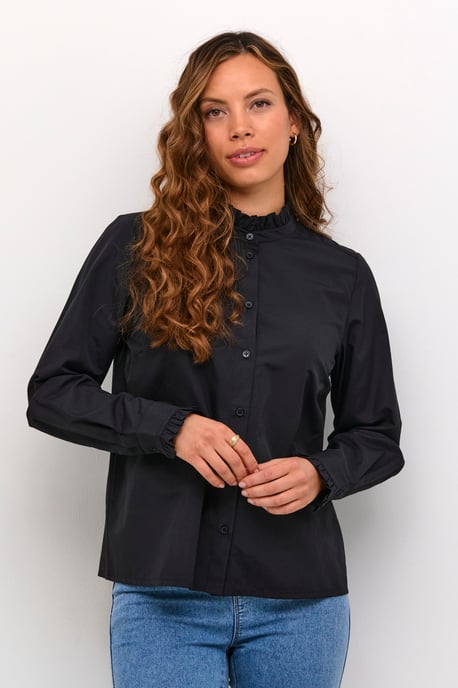 Blouse met lange mouwen Regular fit Black - Image 4