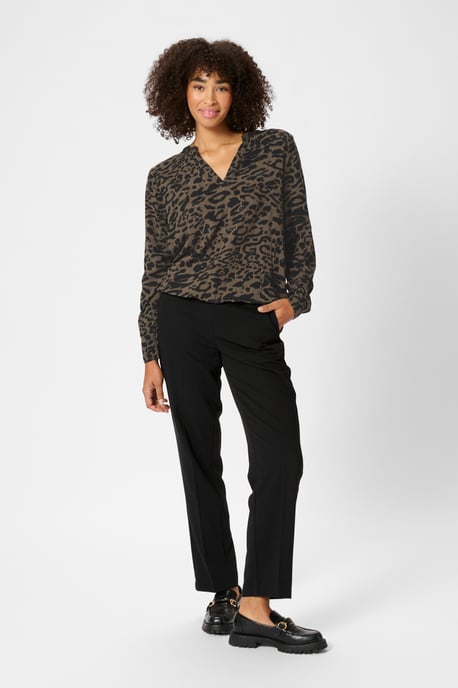 Blouse met lange mouwen Regular fit Brown/Black Flower Print floral - Image 3
