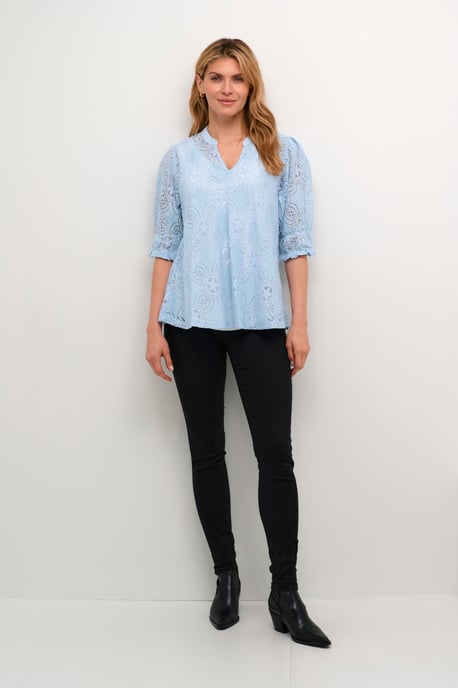 Blouse met lange mouwen Relaxed fit Cashmere Blue - Image 2