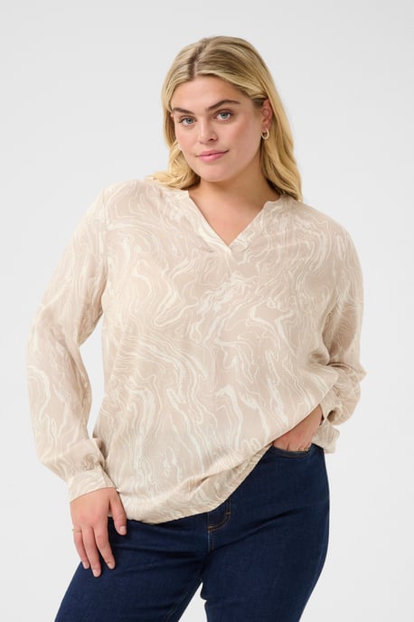 Blouse met lange mouwen Regular fit Feather Gray,Chalk Print grey white - Image 3