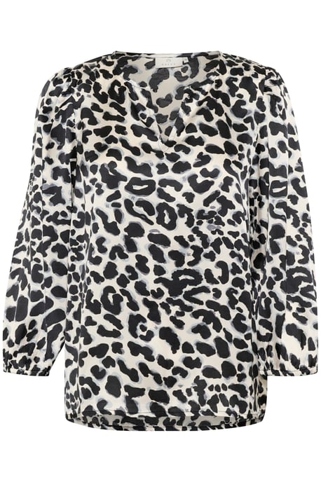 Blouse met lange mouwen Loose fit Grey Leopard - Image 4