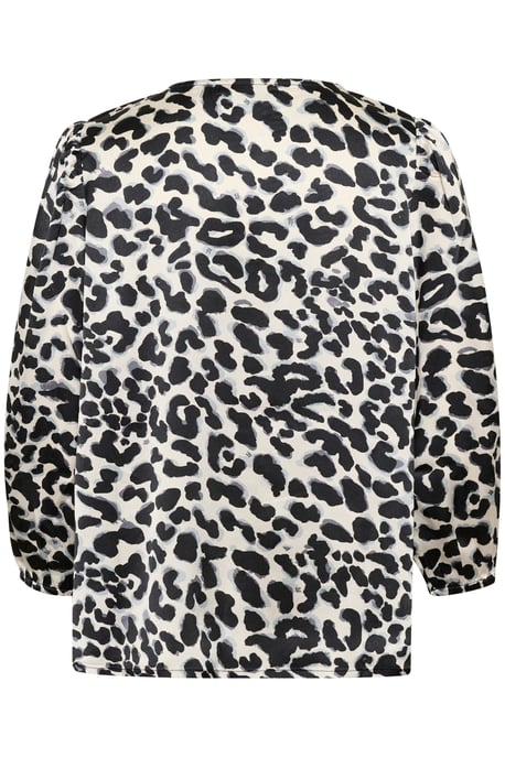 Blouse met lange mouwen Loose fit Grey Leopard - Image 5