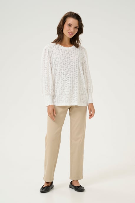 Blouse met lange mouwen Regular fit Chalk white - Image 1