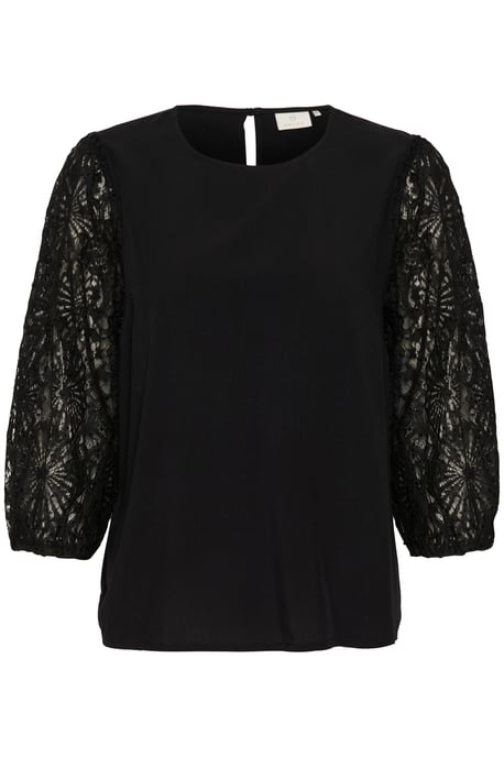 Blouse met lange mouwen Regular fit Black - Image 4
