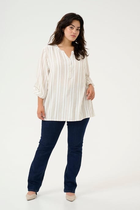 Blouse met lange mouwen Regular fit Chalk / Chinchilla Stripe - Image 1