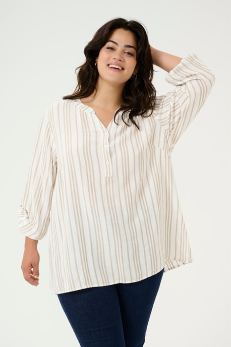 Blouse met lange mouwen Regular fit Chalk / Chinchilla Stripe - Image 3