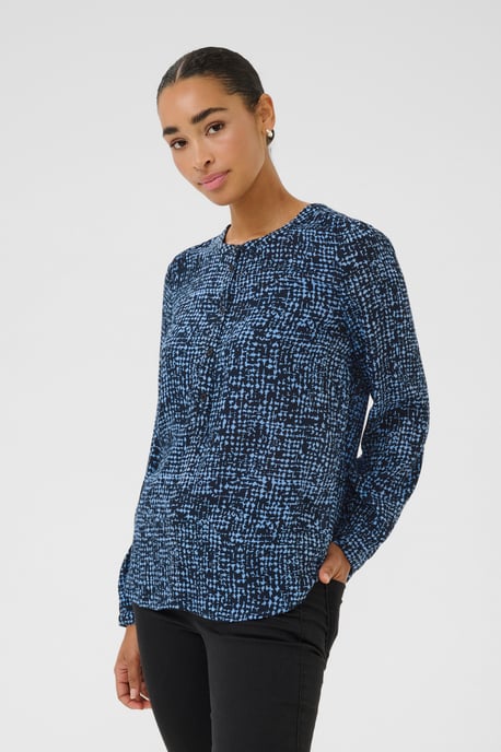 Blouse met lange mouwen Regular fit Midnight/Blue Graphic Dot - Image 3