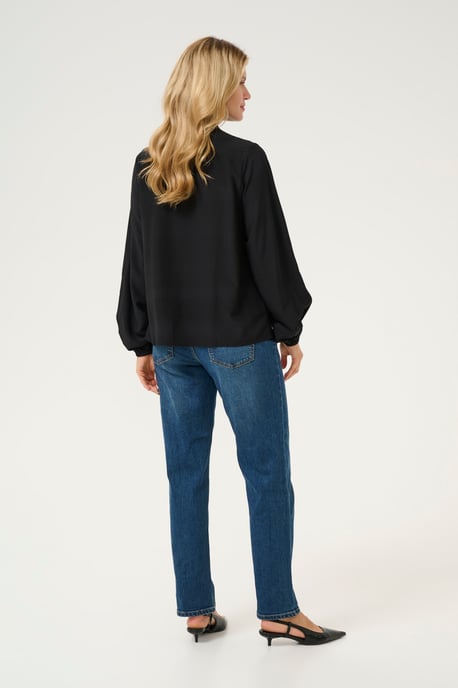 Blouse met lange mouwen Relaxed fit Blac - Image 2