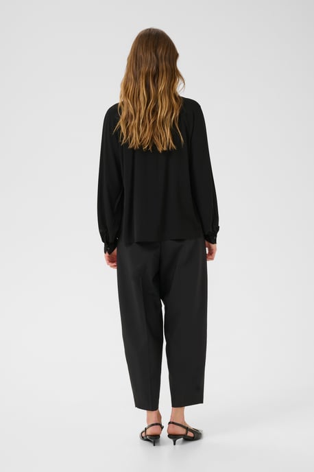 Blouse met lange mouwen Regular fit Blac - Image 3