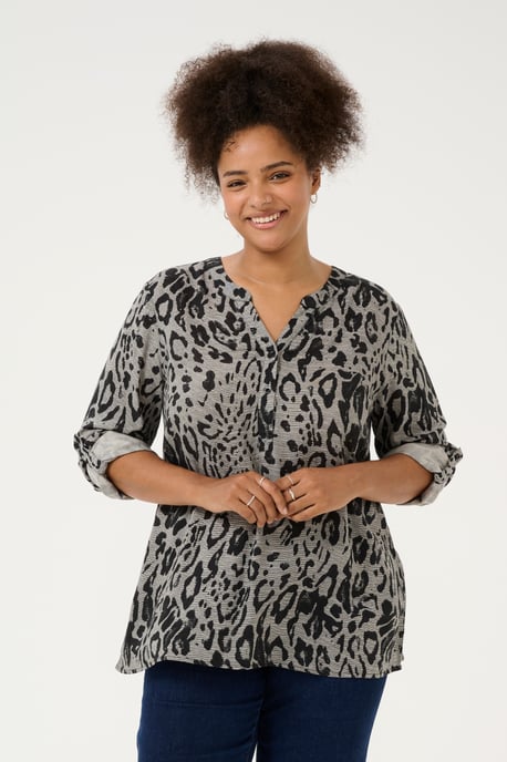 Blouse met lange mouwen Regular fit Moonstruck / Black Animal animal - Image 3