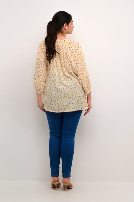 Blouse met lange mouwen Regular fit White/Orange Graphic Dots white orange - Image 2