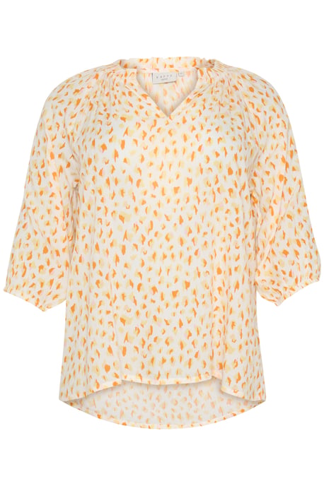 Blouse met lange mouwen Regular fit White/Orange Graphic Dots white orange - Image 4
