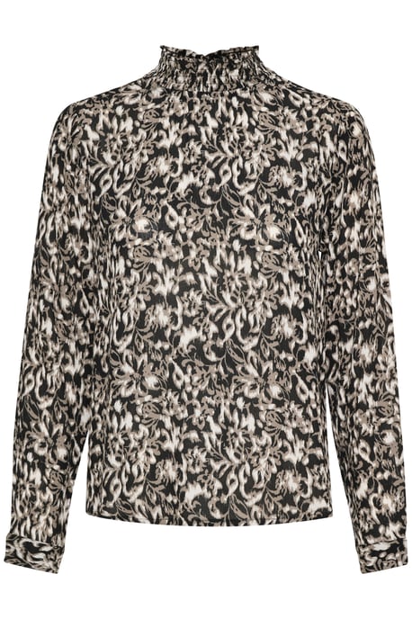 Blouse met lange mouwen Regular fit Black/ElefantS. GraphicFlower - Image 4