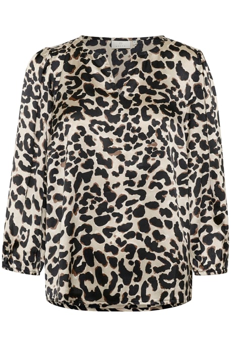 Blouse met lange mouwen Loose fit Brown Leopard - Image 4