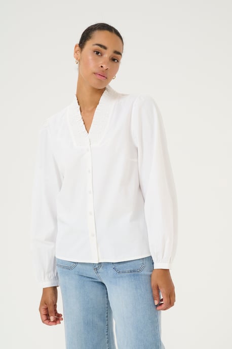 Blouse met lange mouwen Regular fit Chalk white - Image 2