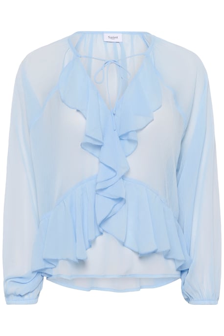 Blouse met lange mouwen Loose fit Chambray Blue - Image 4