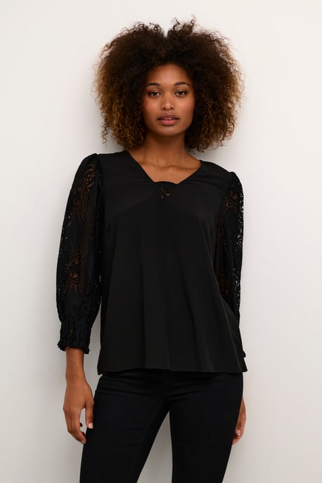 Blouse met lange mouwen Relaxed fit Blac - Image 5