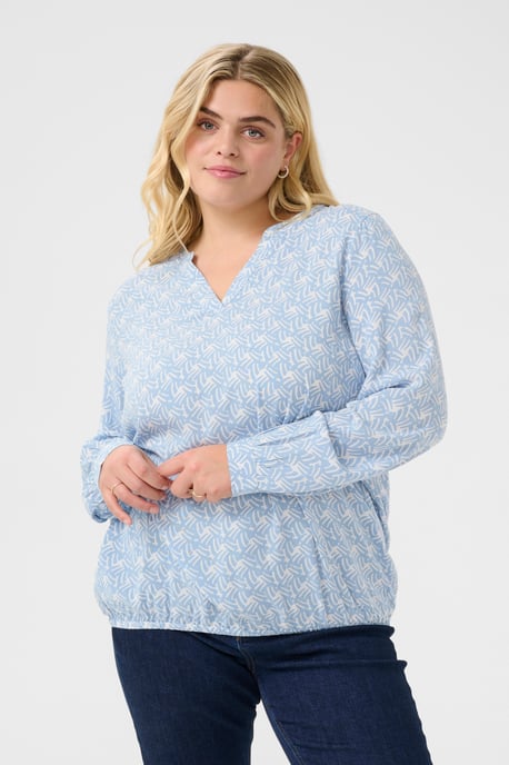 Blouse met lange mouwen Regular fit Blue/Moonstruck Print - Image 3