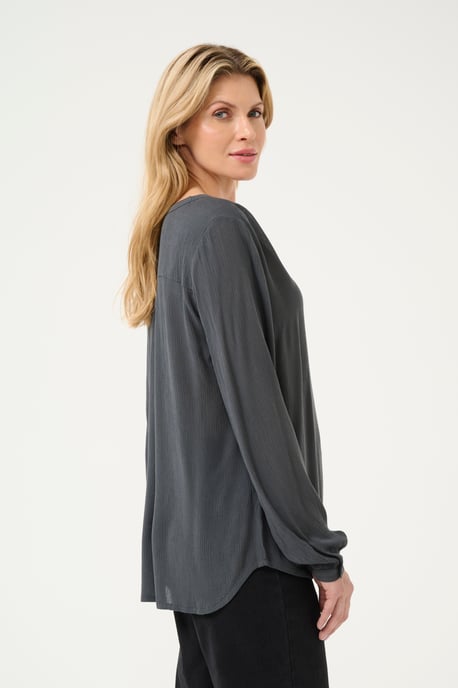 Blouse met lange mouwen Regular fit Black Oyster - Image 3